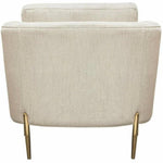 Chair in Light Cream Fabric with Gold Metal Legs - LOOMLAN - Diamond Sofa - Club Chairs