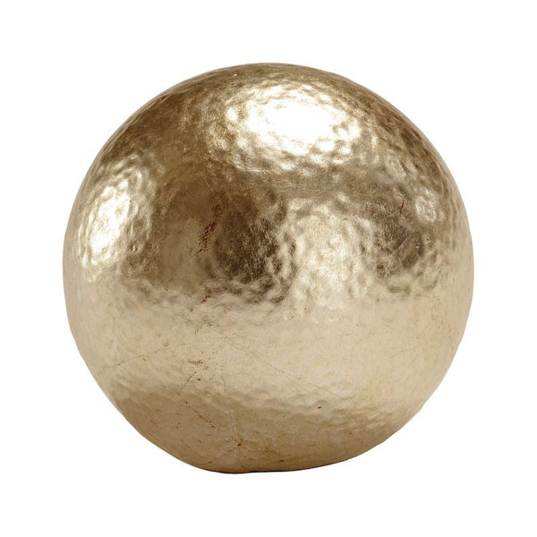 Champagne Hammered Ball Sculpture - LOOMLAN - Chelsea House - Statues & Sculptures