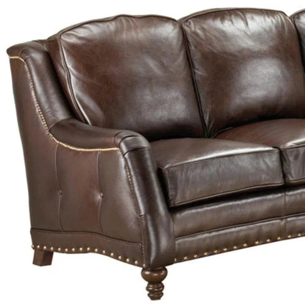 Chattam Dark Brown Leather Sofa Made the USA - LOOMLAN - Uptown Sebastian - Sofas & Loveseats