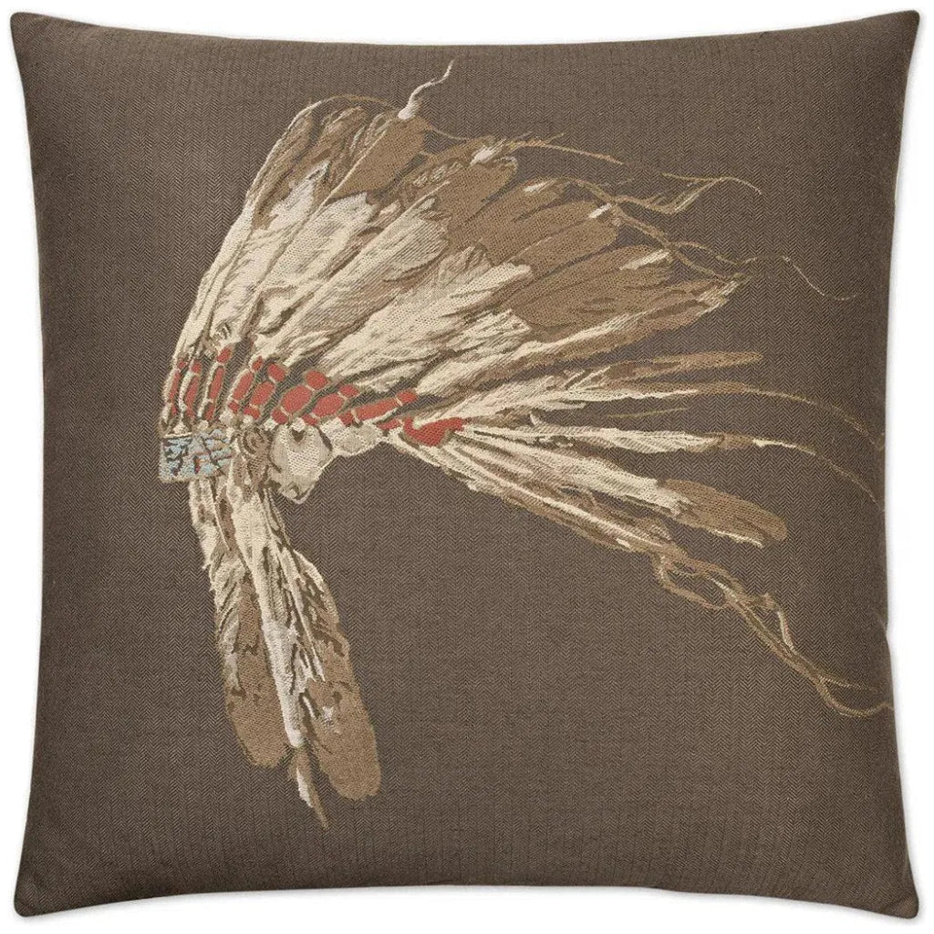 Chief Woodland Coffee Brown Throw Pillow Insert - LOOMLAN - D.V. Kap - Throw Pillows