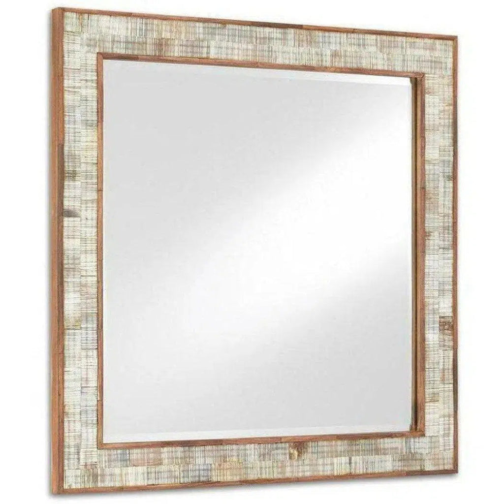 Chiseled Horn Natural Hyson Square Mirror - LOOMLAN - Currey & Co - Wall Mirrors