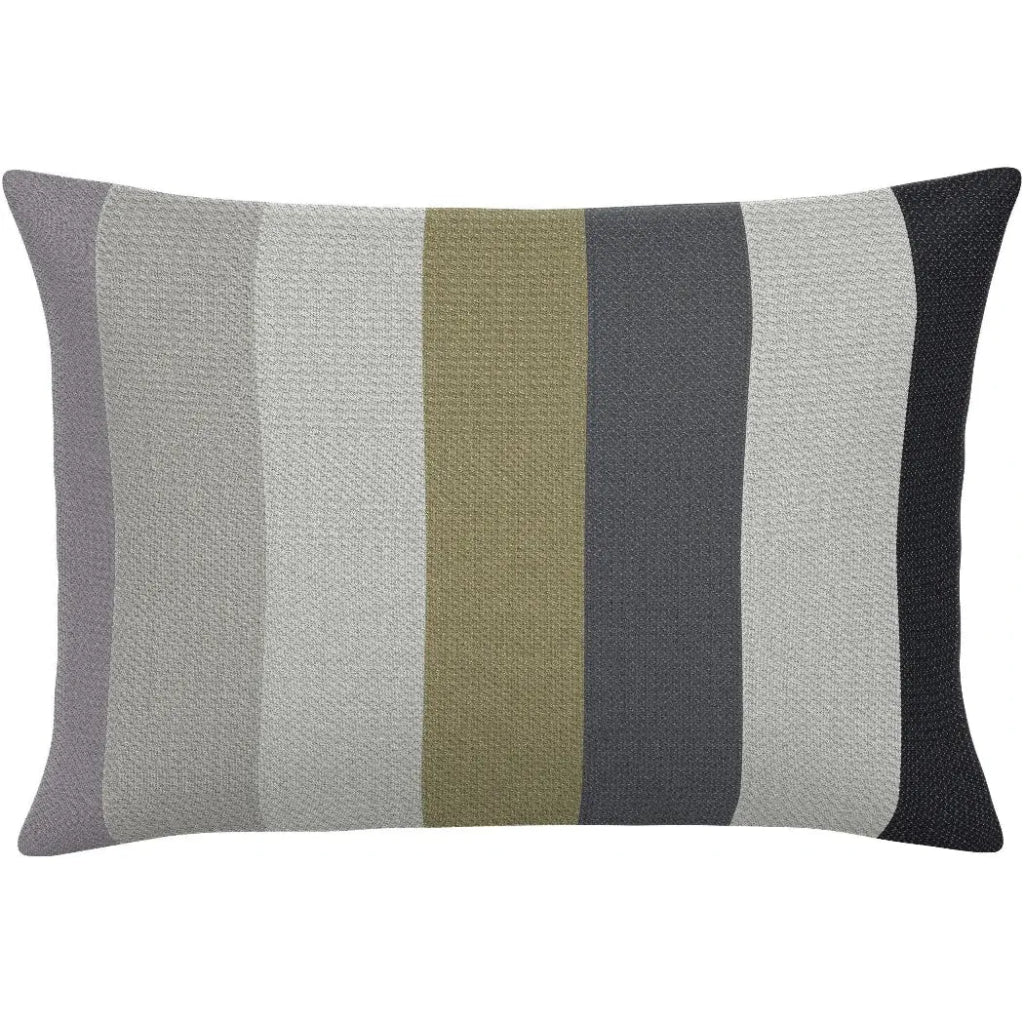 Chroma Stripe Gray Handmade Outdoor Pillow - LOOMLAN - Earnest Collection - Outdoor Pillows