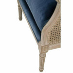 Churchill Club Chair Denim Velvet & Cane - LOOMLAN - Essentials For Living - Club Chairs