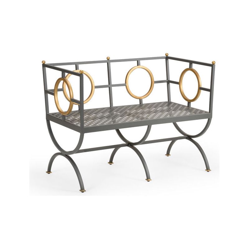 Circle Steel Frame Bedroom Bench - LOOMLAN - Chelsea House - Bedroom Benches