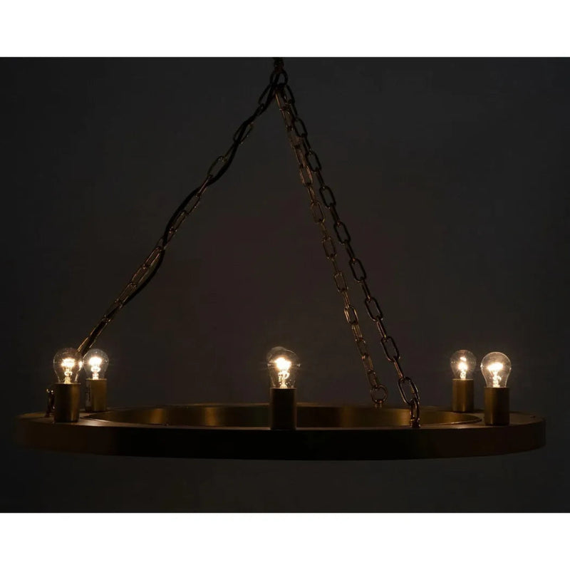 Ciro Metal Chandelier With Brass Finish - LOOMLAN - Noir - Chandeliers