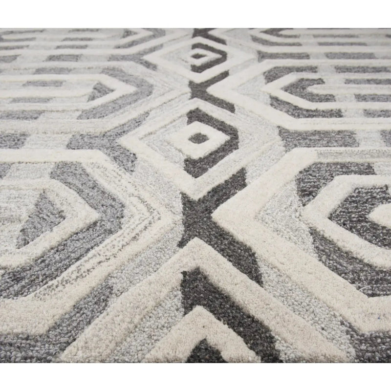 Clap Geometric Gray Large Area Rugs For Living Room - LOOMLAN - LOOMLAN - Area Rugs