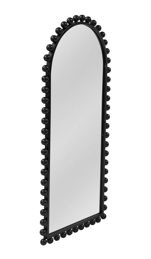 Claria Black Beaded Arched Frame Wall Mirror - LOOMLAN - Bassett Mirror - Wall Mirrors