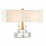 Clear Antique Brass Chiara Table Lamp - LOOMLAN - Currey & Co - Table Lamps