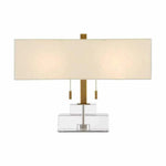 Clear Antique Brass Chiara Table Lamp - LOOMLAN - Currey & Co - Table Lamps