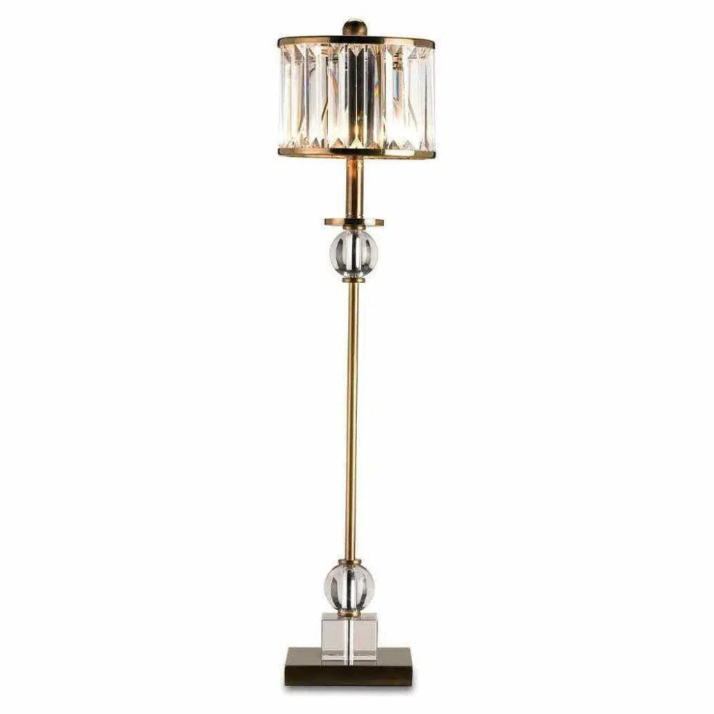 Clear Antique Brass Parfait Table Lamp - LOOMLAN - Currey & Co - Table Lamps