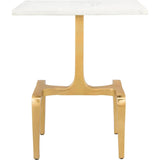 Clement Marble Side Table White & Gold - LOOMLAN - Zuo Modern - Side Tables