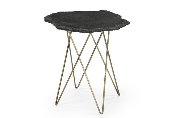 Cleo Modern Brass Base Accent Table - LOOMLAN - Bassett Mirror - Side Tables