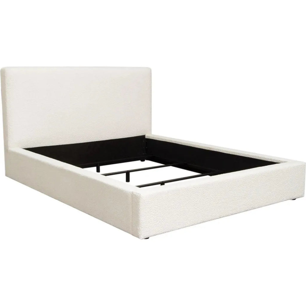 Cloud White Low Profile Bed Frame - LOOMLAN - Diamond Sofa - Beds