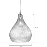 Coastal Clear Textured Glass Curved Pendant - Large - LOOMLAN - Jamie Young - Pendants