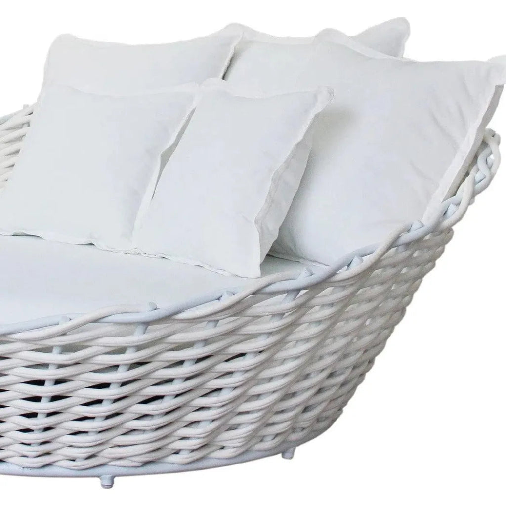 Coastal Nest Rattan Round Outdoor Daybed Lounger - LOOMLAN - Artesia - Outdoor Daybeds