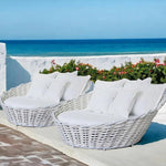 Coastal Nest Rattan Round Outdoor Daybed Lounger - LOOMLAN - Artesia - Outdoor Daybeds