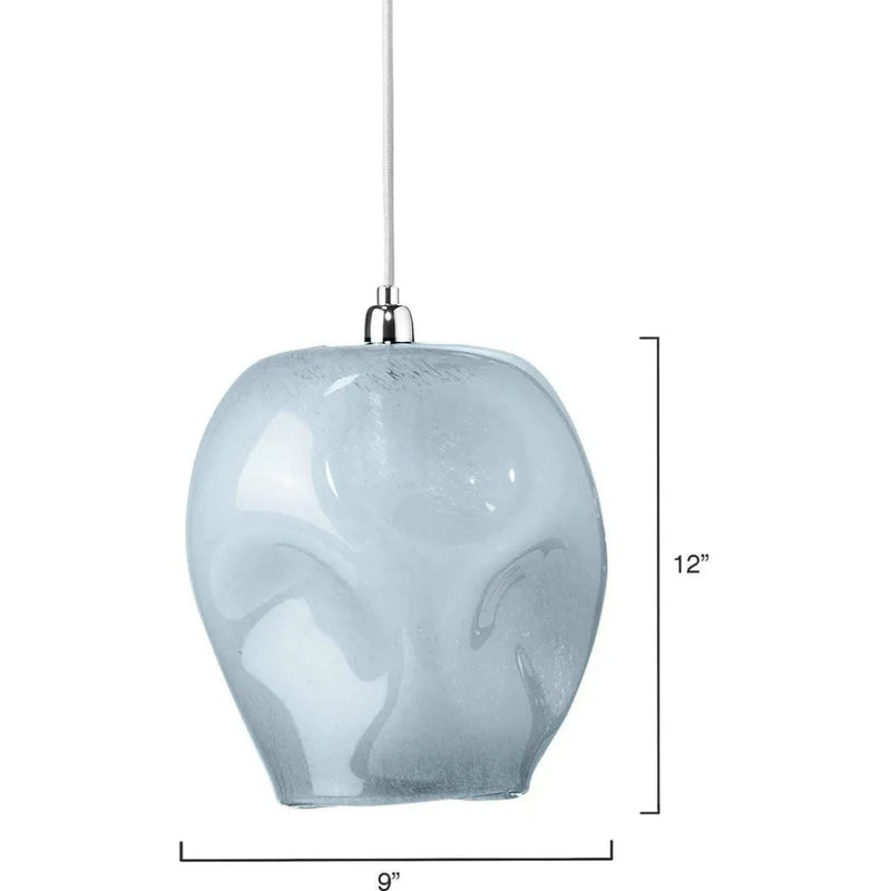 Coastal Style Blue Glass Dimpled Glass Pendant - LOOMLAN - Jamie Young - Pendants