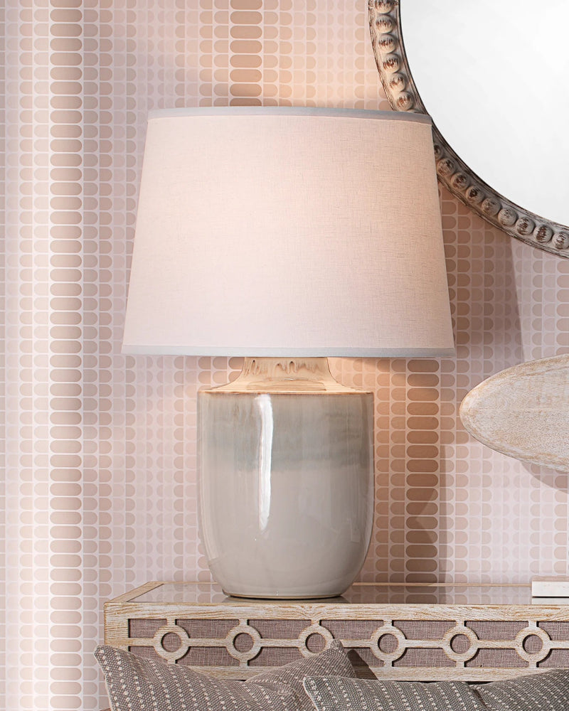 Coastal Style Cream Ceramic Lagoon Table Lamp - LOOMLAN - Jamie Young - Table Lamps