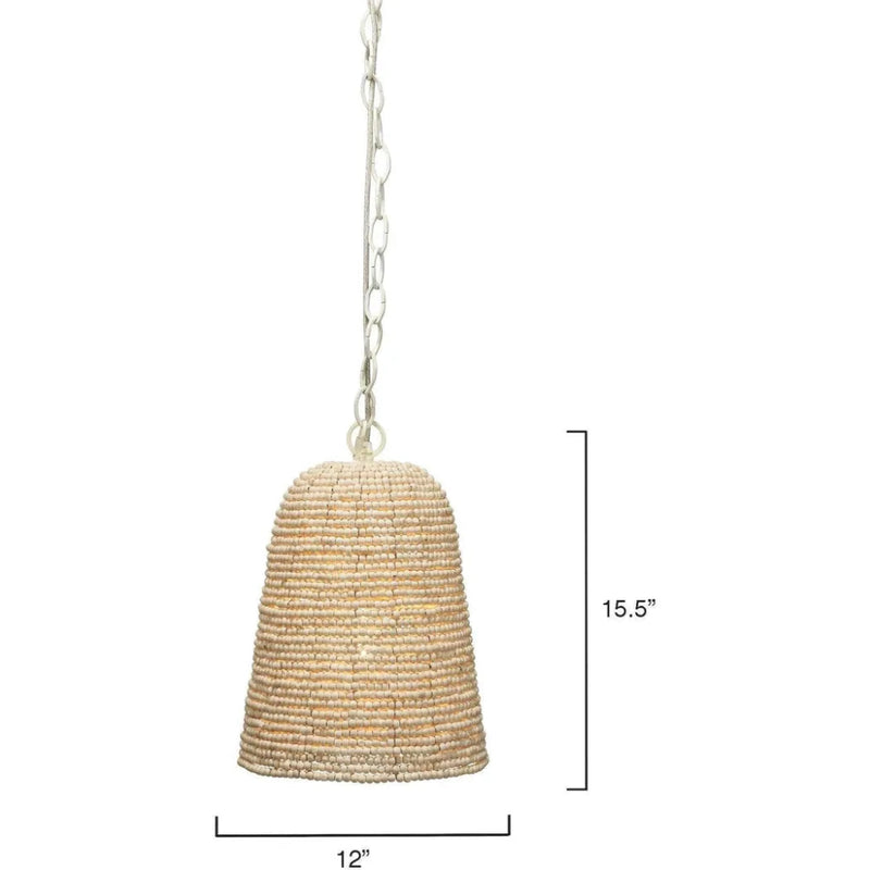 Coastal Style Cream Wood Iron Canal Pendant - LOOMLAN - Jamie Young - Pendants