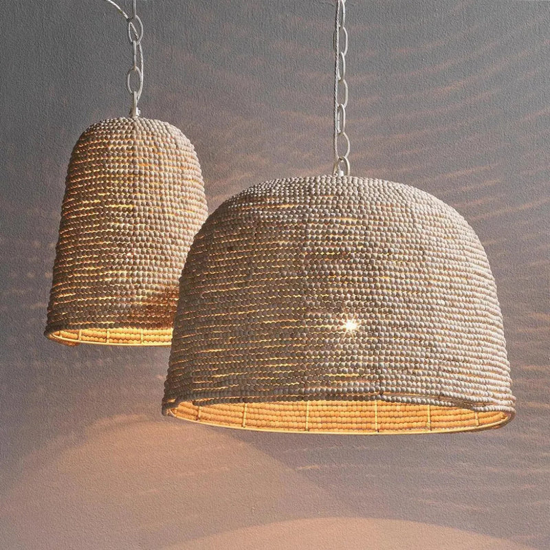 Coastal Style Cream Wood Iron Canal Pendant - LOOMLAN - Jamie Young - Pendants