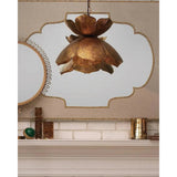 Coastal Style Gold Iron Flowering Lotus Pendant - Small - LOOMLAN - Jamie Young - Pendants