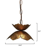 Coastal Style Gold Iron Flowering Lotus Pendant - Small - LOOMLAN - Jamie Young - Pendants