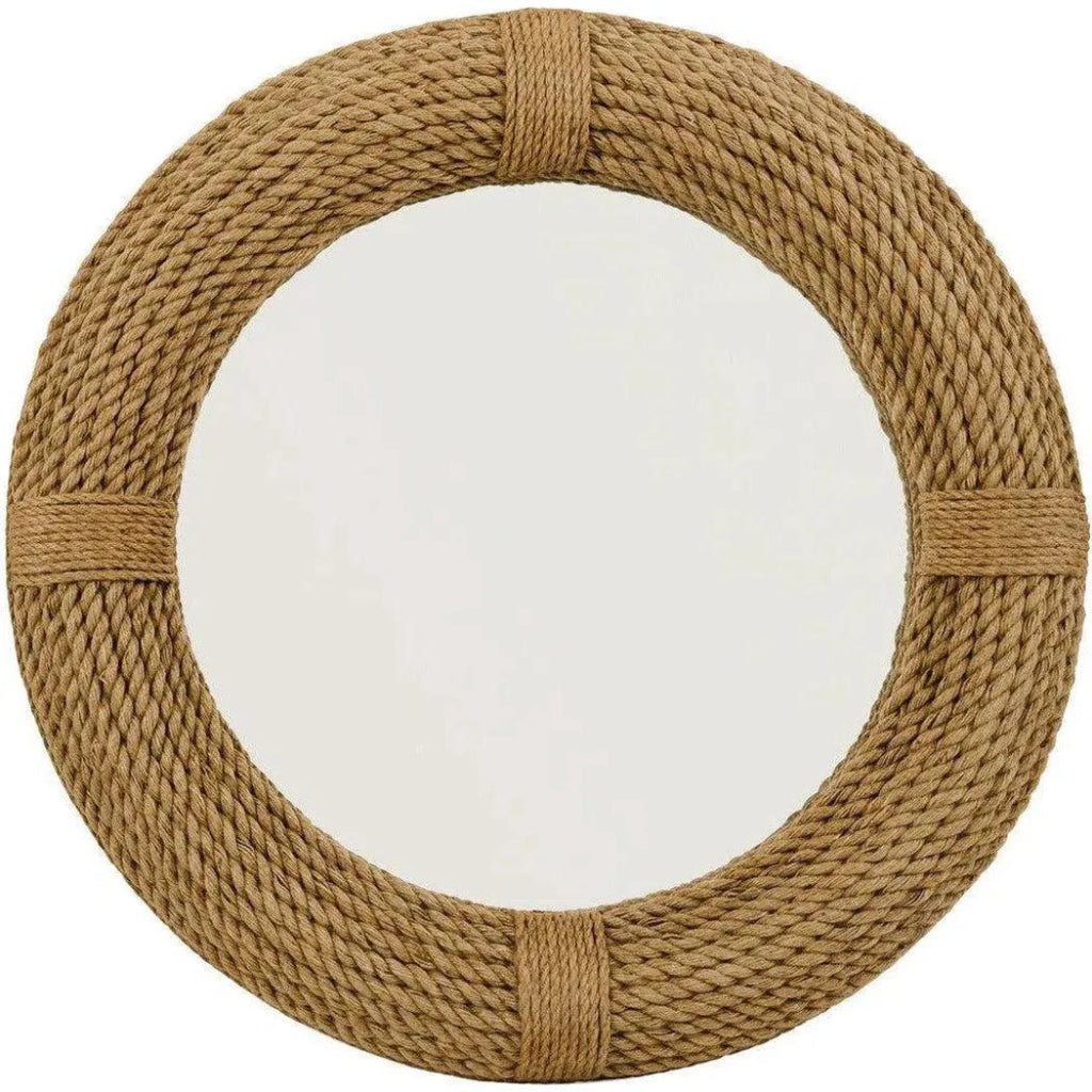 Coastal Style Natural Jute Round Rope Wall Mirror - LOOMLAN - Jamie Young - Wall Mirrors