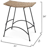 Coastal Style Woven Rattan Wing Counter Stoolout Back - LOOMLAN - Jamie Young - Counter Stools