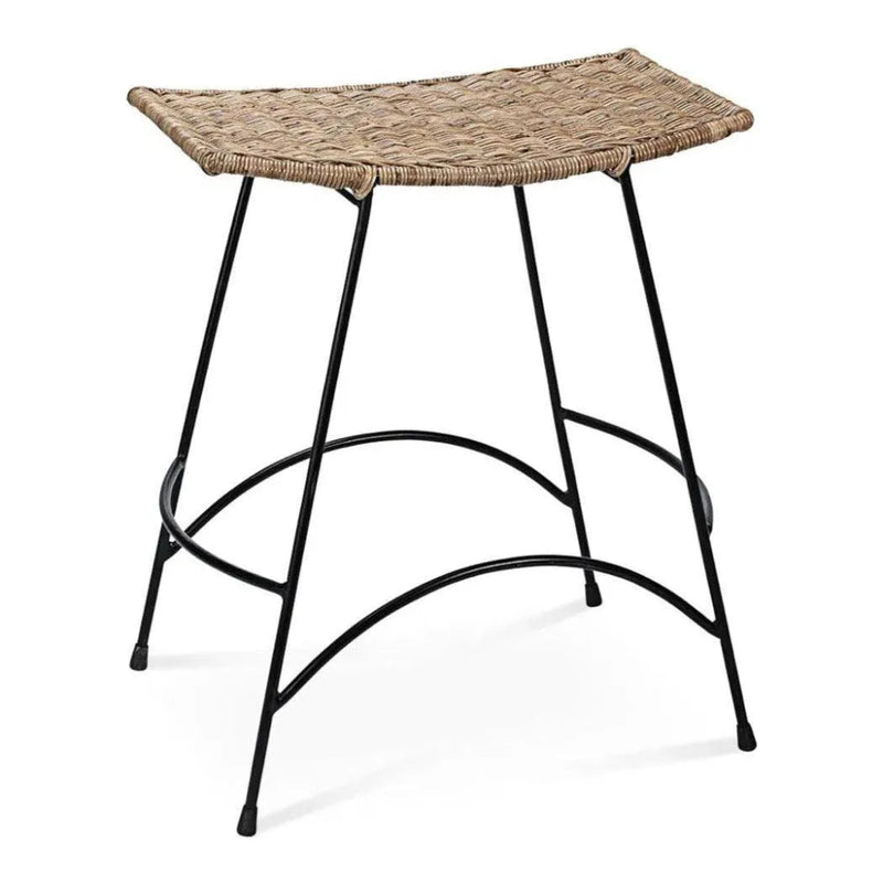 Coastal Style Woven Rattan Wing Counter Stoolout Back - LOOMLAN - Jamie Young - Counter Stools