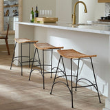 Coastal Style Woven Rattan Wing Counter Stoolout Back - LOOMLAN - Jamie Young - Counter Stools