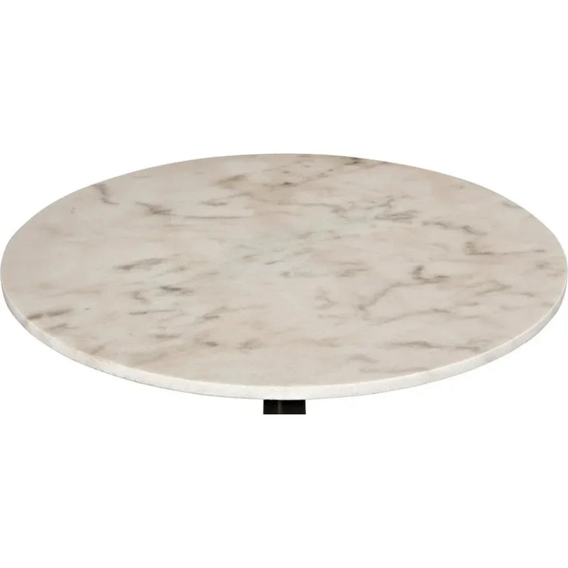 Cobus Iron and Marble Round Side Table - LOOMLAN - Noir - Side Tables