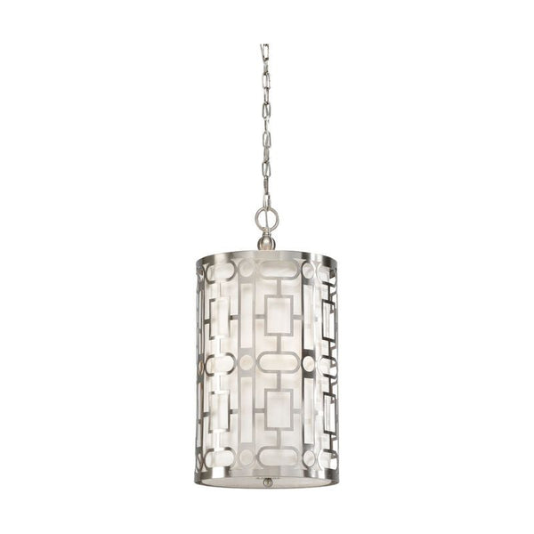 Coco Nickel Finish And Linen Shade Pendant - LOOMLAN - Wildwood - Pendants