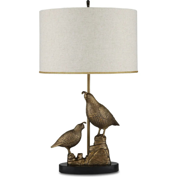 Codorniz Brass Table Lamp - LOOMLAN - Currey & Co - Table Lamps