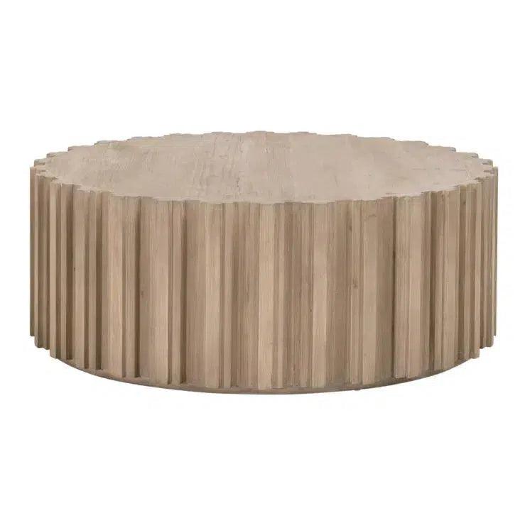 Roma Round Drum Coffee Table Reclaimed Solid Wood