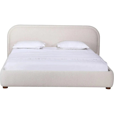 Colin Ivory Off White Velvet Bed Frame - LOOMLAN - Moe's Home - Beds