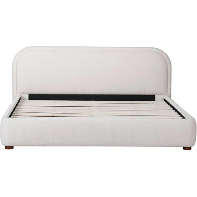 Colin Ivory Off White Velvet Bed Frame - LOOMLAN - Moe's Home - Beds