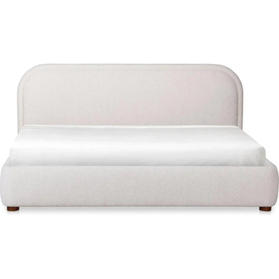 Colin Ivory Off White Velvet Bed Frame - LOOMLAN - Moe's Home - Beds