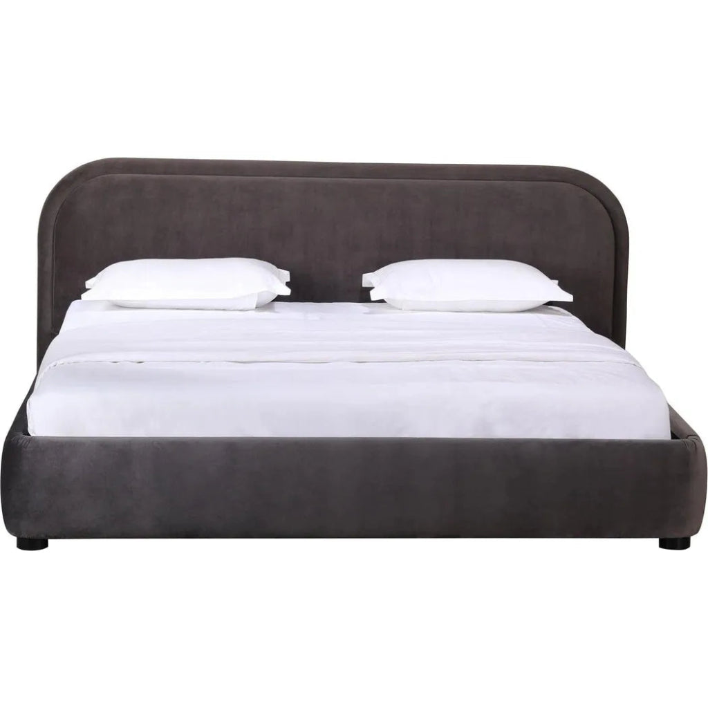 Colin Velvety Black Bed Frame - LOOMLAN - Moe's Home - Beds