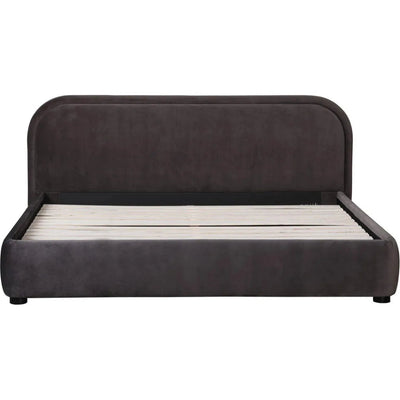 Colin Velvety Black Bed Frame - LOOMLAN - Moe's Home - Beds