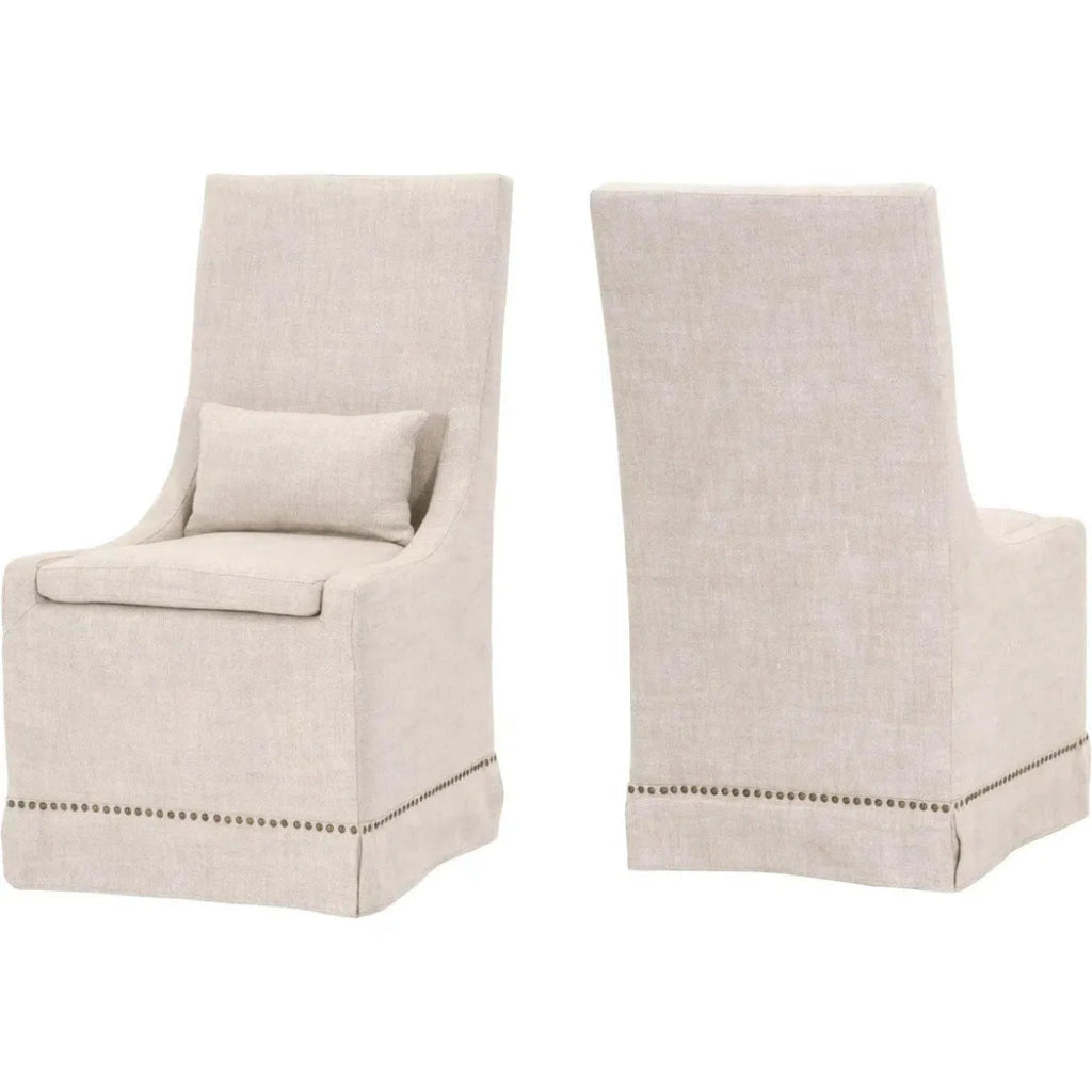 Colleen Dining Chair Set of 2 Bisque French Linen - LOOMLAN - Essentials For Living - Dining Chairs