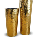 Cone Outdoor Gold Hammered Planter - LOOMLAN - Le Present - Planters