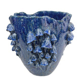 Conical Mushrooms Large Dark Blue Vase - LOOMLAN - Currey & Co - Vases & Jars