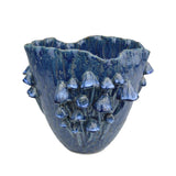 Conical Mushrooms Medium Dark Blue Vase - LOOMLAN - Currey & Co - Vases & Jars