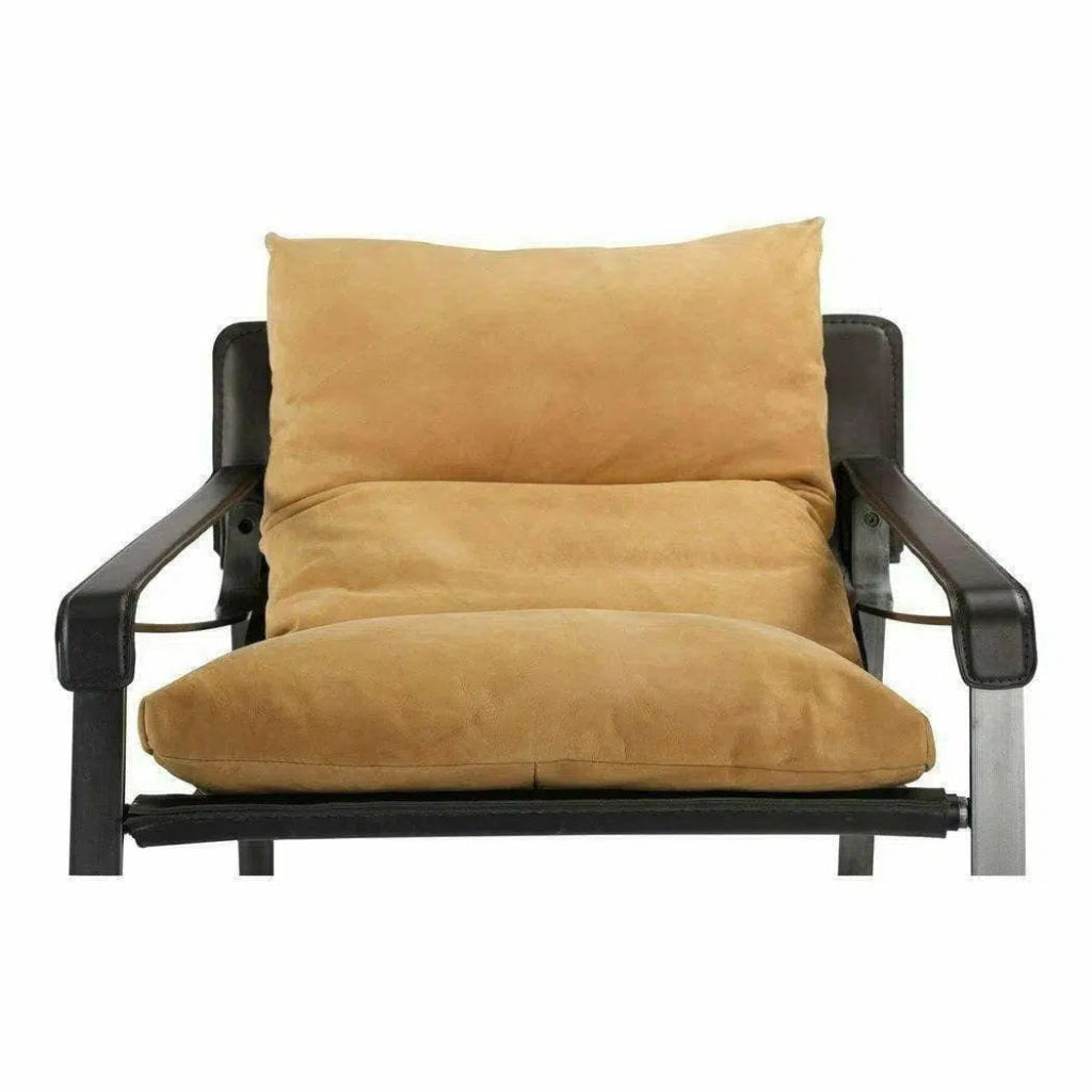 Connor Sun Backed Tan Leather Slipper Chair - LOOMLAN - Moe's Home - Accent Chairs