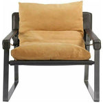 Connor Sun Backed Tan Leather Slipper Chair - LOOMLAN - Moe's Home - Accent Chairs