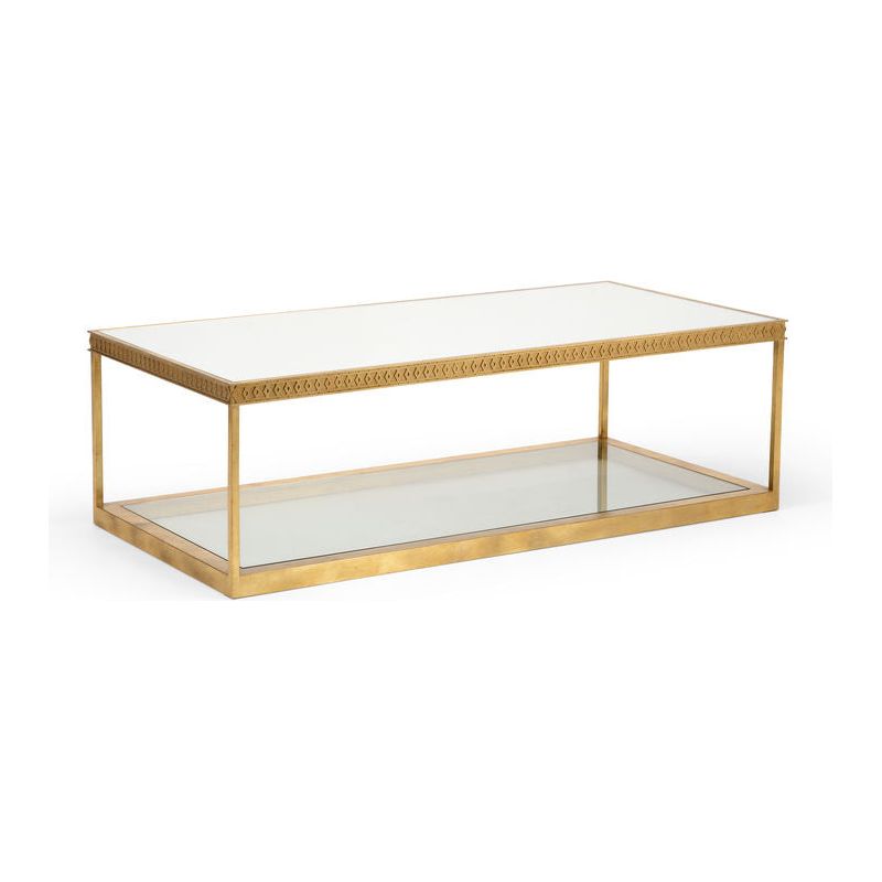 Copas Mirrored Top Rectangular Cocktail Table - LOOMLAN - Chelsea House - Coffee Tables