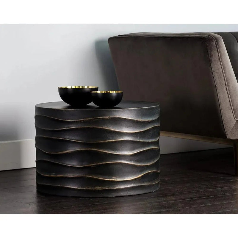 Corey Concrete Outdoor Round Coffee Table - LOOMLAN - SUNPAN - Outdoor Coffee Tables