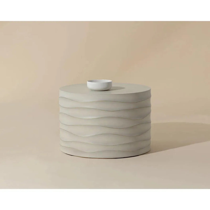 Corey Concrete Outdoor Round Coffee Table - LOOMLAN - SUNPAN - Outdoor Coffee Tables
