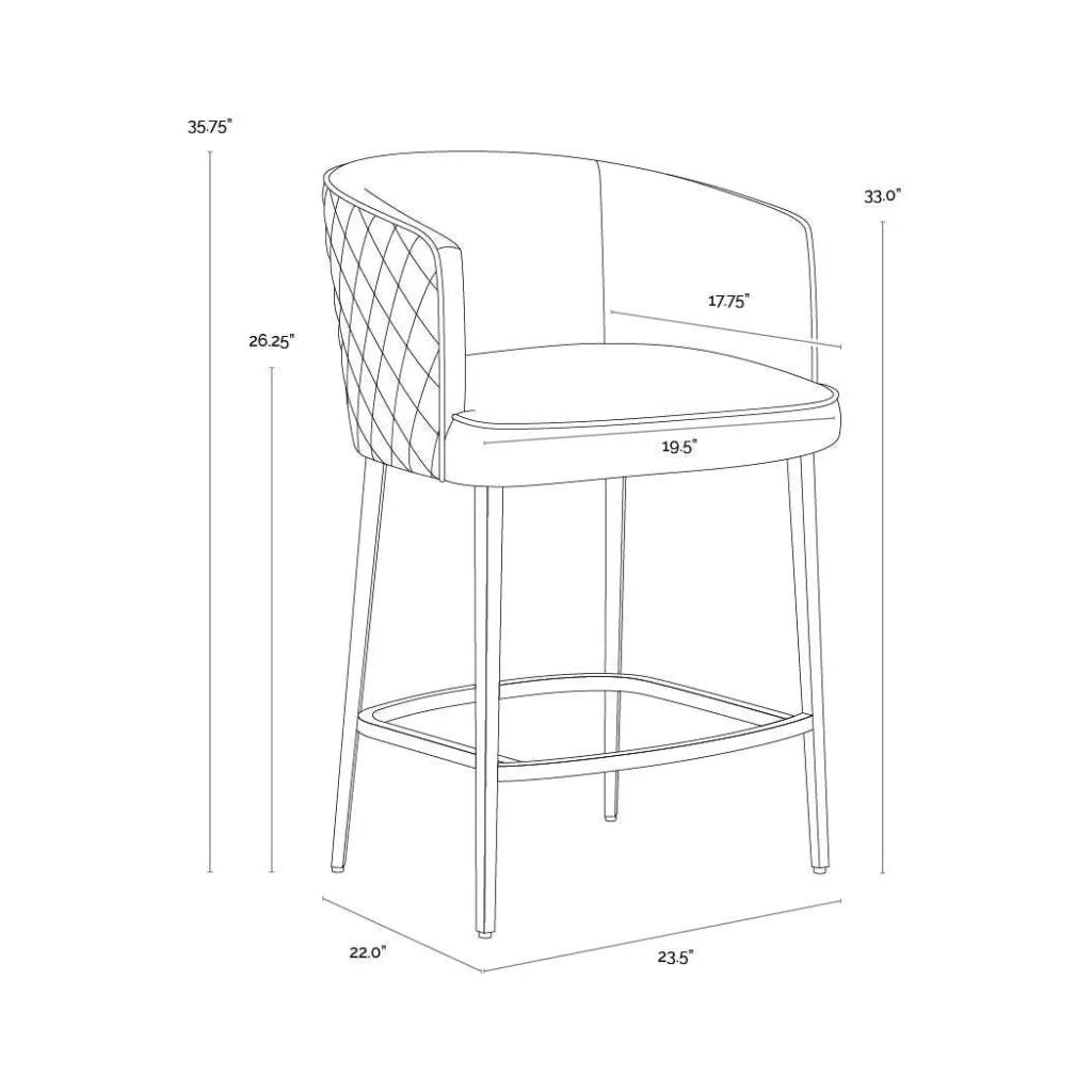 Cornella Fabric Counter Stool - LOOMLAN - SUNPAN - Counter Stools