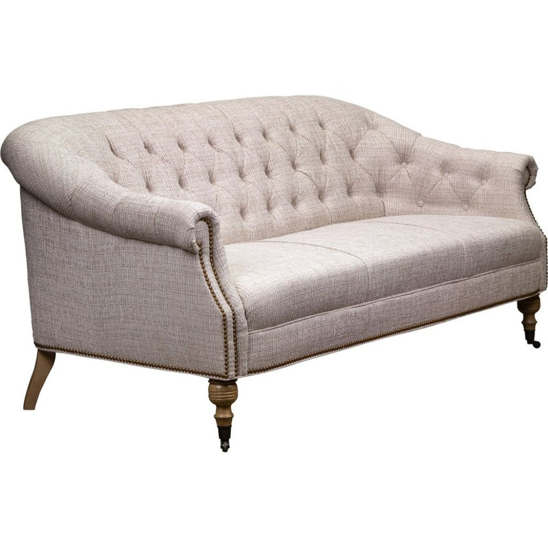 Corrine Leather Tufted Elegance Loveseat - LOOMLAN - Olivia + Quinn - Sofas & Loveseats